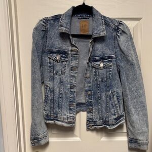 GAP puff shoulder Blue Denim Jacket